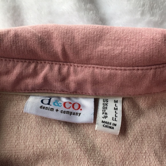 Denim & Company woman’s pink zip up jacket size Medium - Picture 2 of 7